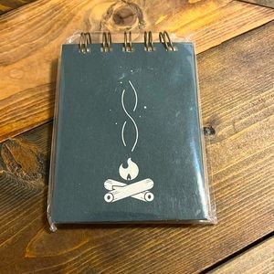 NWT small spiral notebook with campfire and smoke
